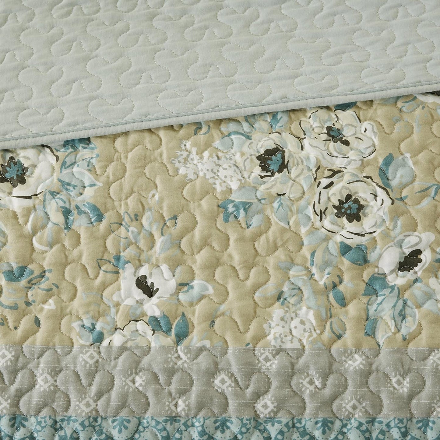 Lightweight 100% Cotton Double Sided Stitching Quilt Set - Yellow