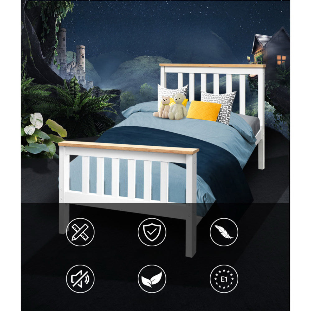 Single Wooden Bed Frame Bedroom Furniture Kids