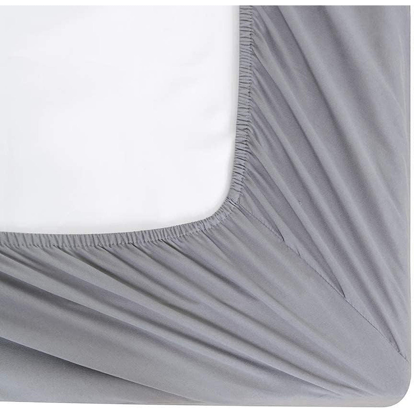 2000 TC Full Elastic Soft and Luxury Deep Pocket Fitted Bed Sheet - Silver Blue