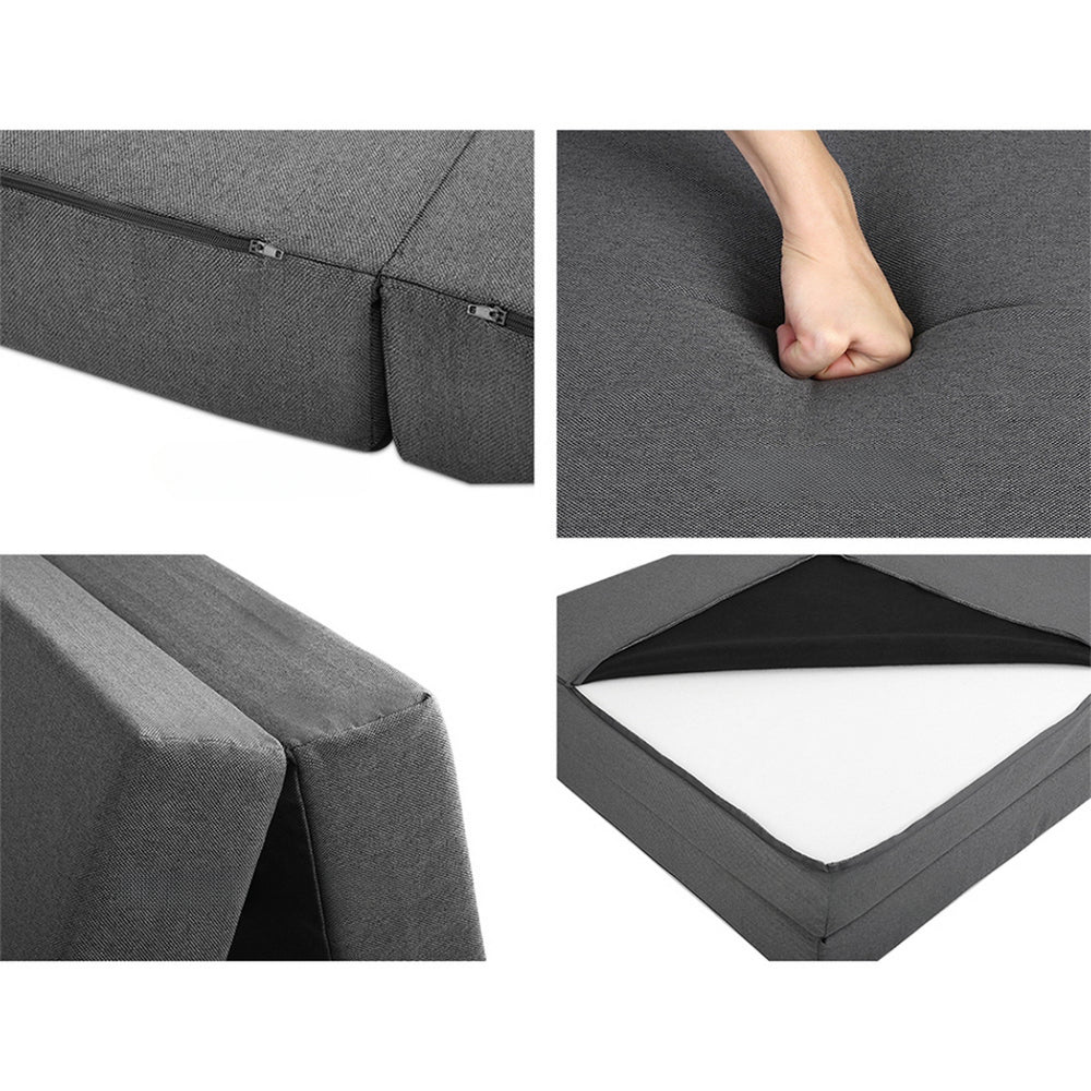 Bedding Foldable Foam Mattress Portable Mat Double - Dark Grey