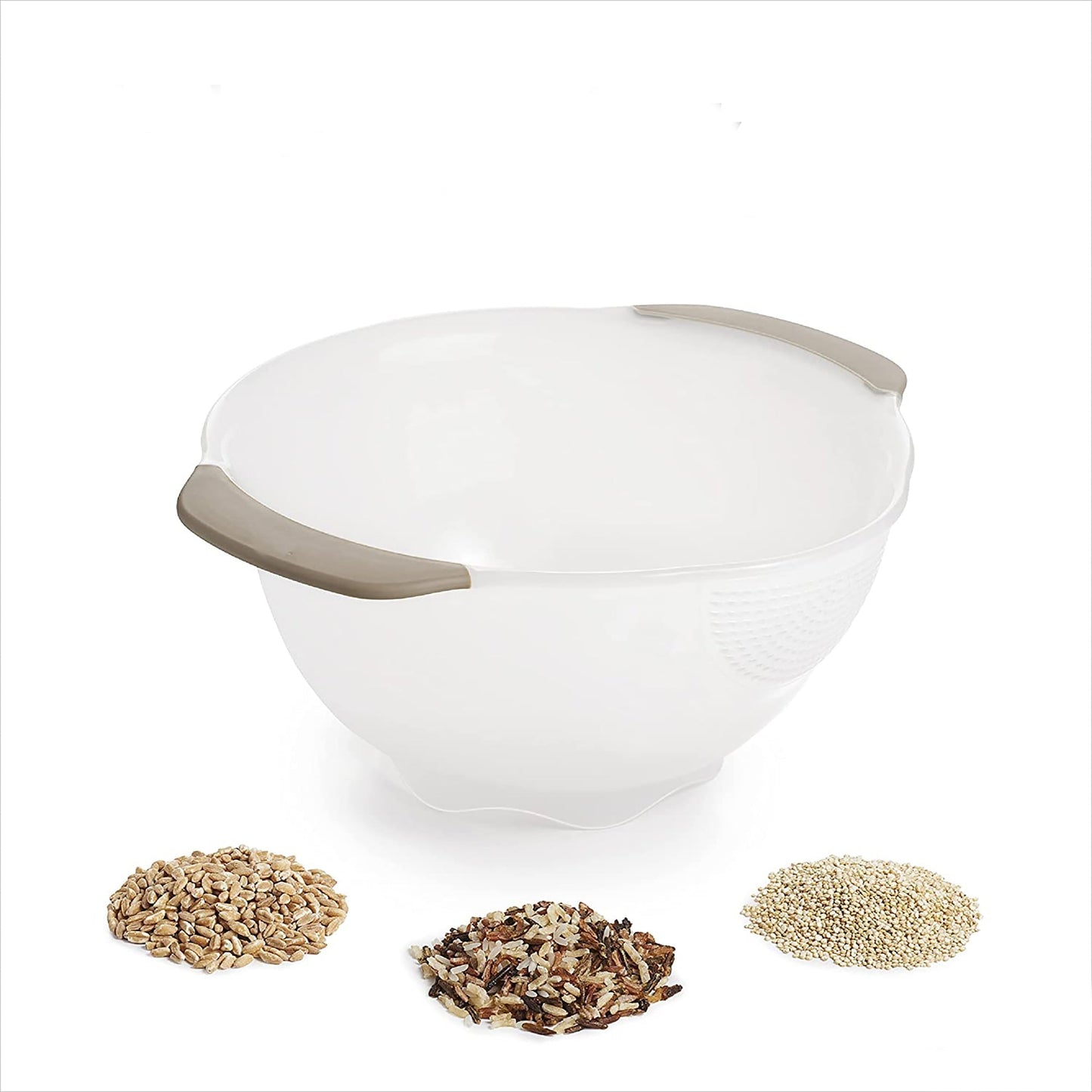 Rice and Grain Washing Colander - White