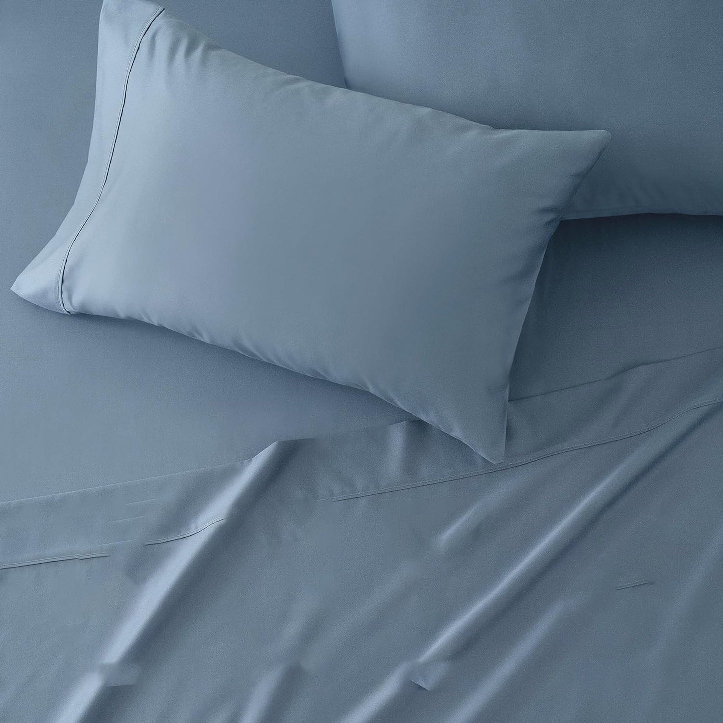 100% Cotton Soft and Durable Sateen Bed Sheet Set - Blue