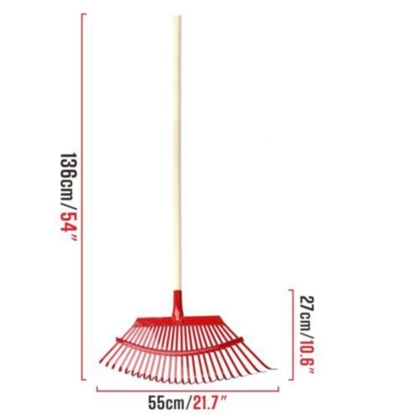 25 Teeth Metal Garden Leaf Rake Lawn Grass Rake Cleaning Tools Outdoor