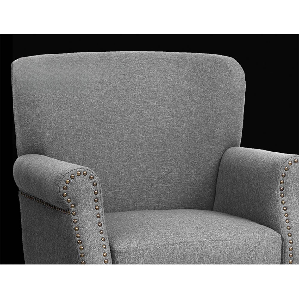 Armchair Accent Chair Retro Armchairs Lounge Accent Chair Single Sofa Linen Fabric Seat Grey