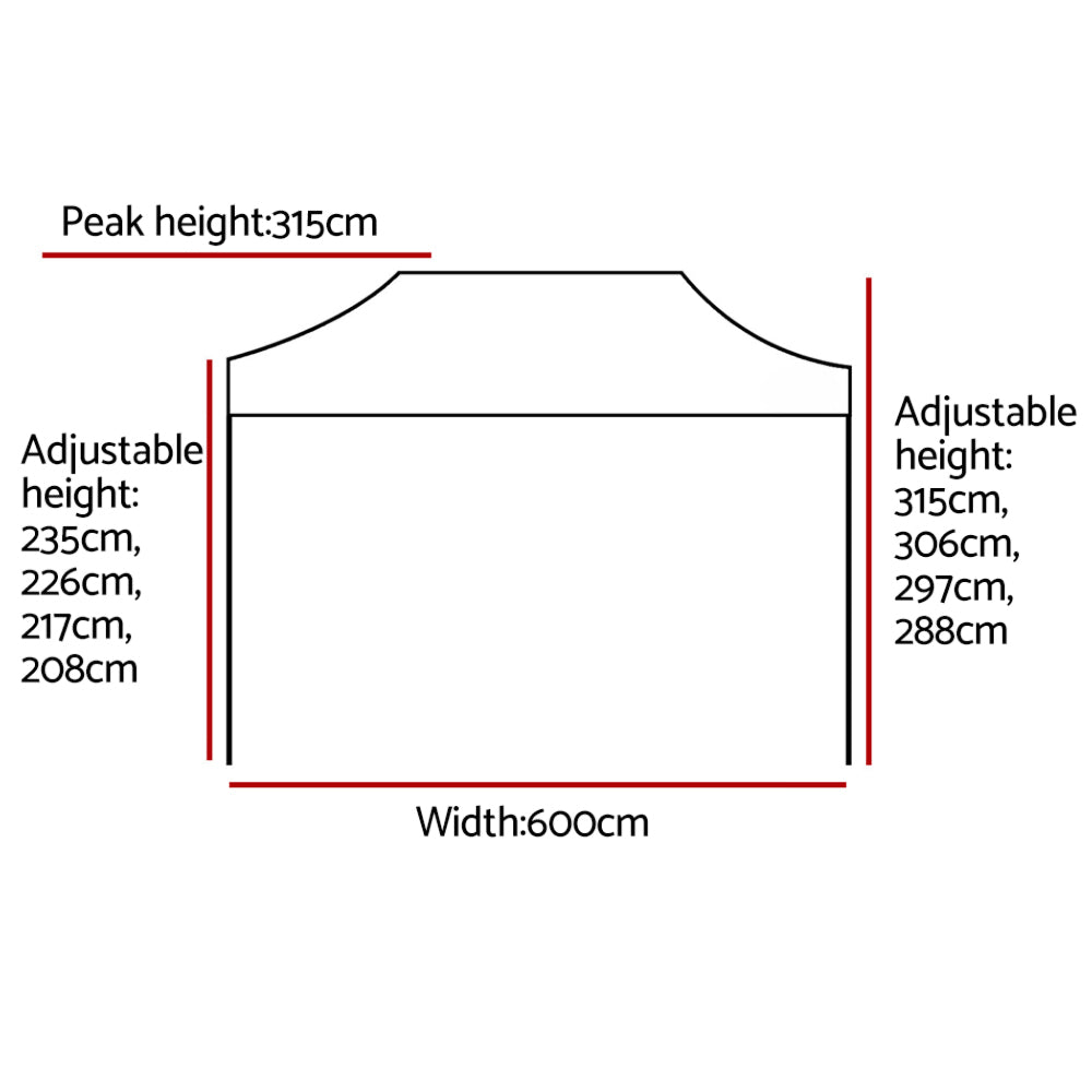 Gazebo Pop Up Marquee Outdoor Wedding Tent Kit White - 3x6m