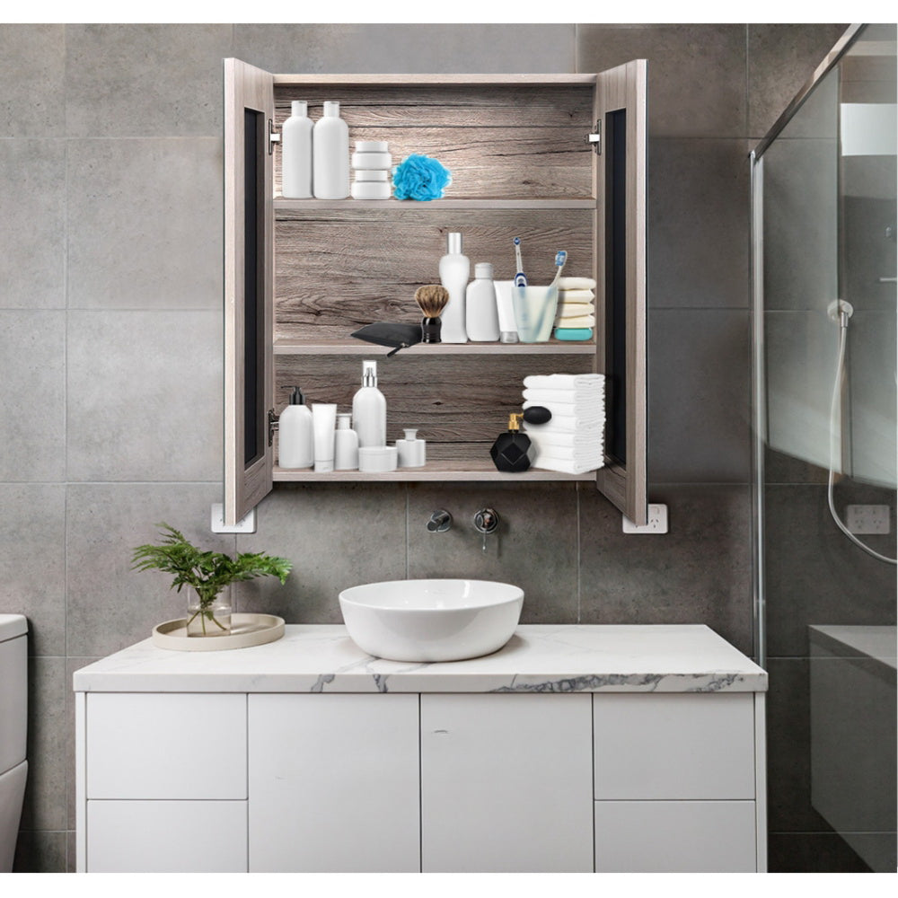 Bathroom Mirror Cabinet 600mm x720mm - Natural