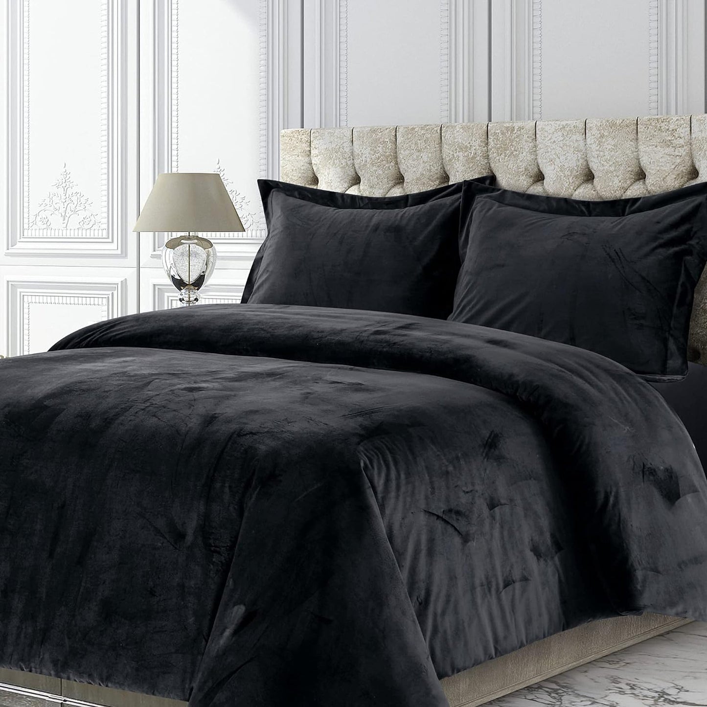 Venice Velvet Oversized Solid Duvet Cover Set - Single