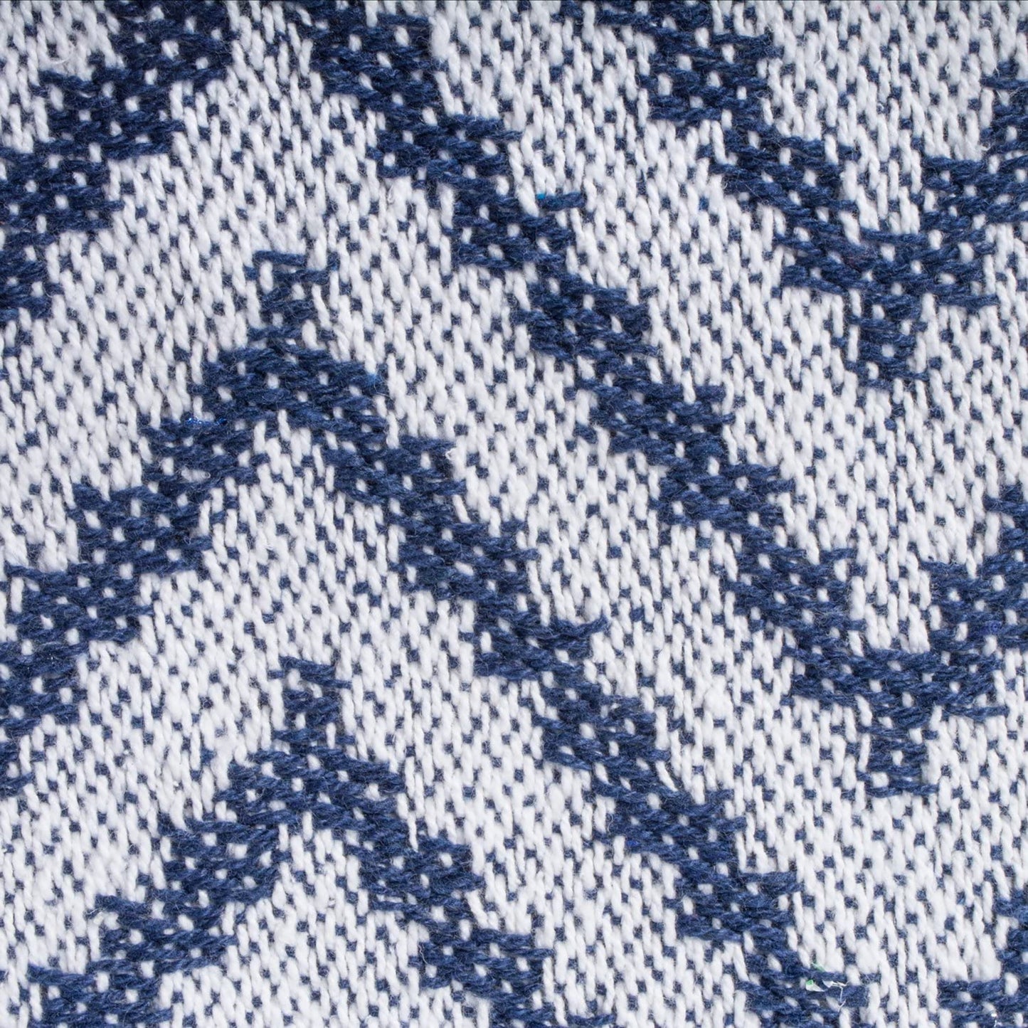 Large Rustic Farmhouse Throw Blanket with Decorative Tassles 50 x 60 - Chevron Nautical Blue