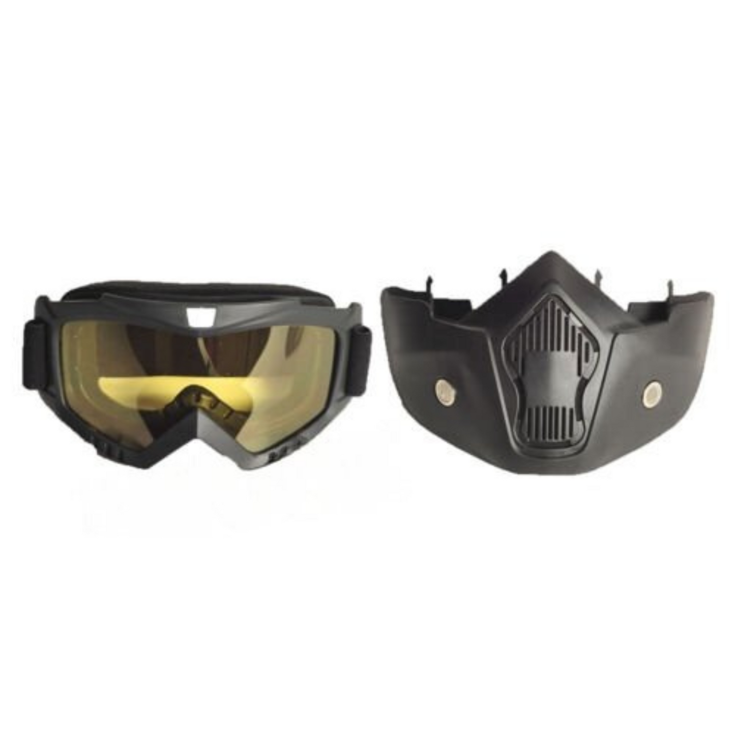 Detachable Face Mask Full Face Paintball Airsoft Mask with Motorcycle Goggle Tactical