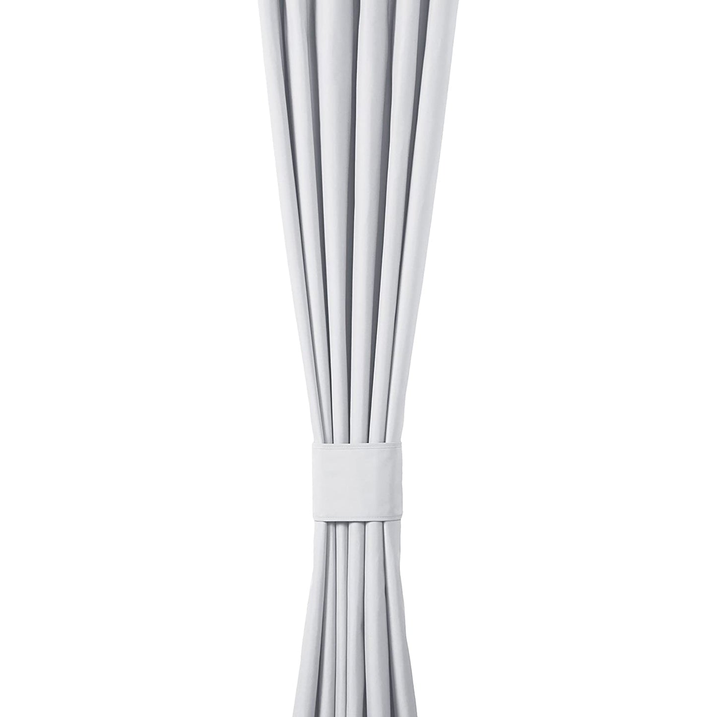 Room Darkening Blackout Window Curtains with Tie Backs Set 2 Panels - White