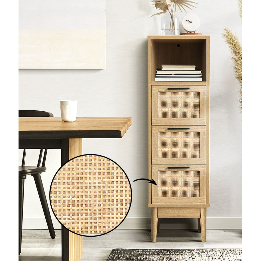 3 Chest of Drawers Rattan Furniture Cabinet Storage Side End Table Shelf