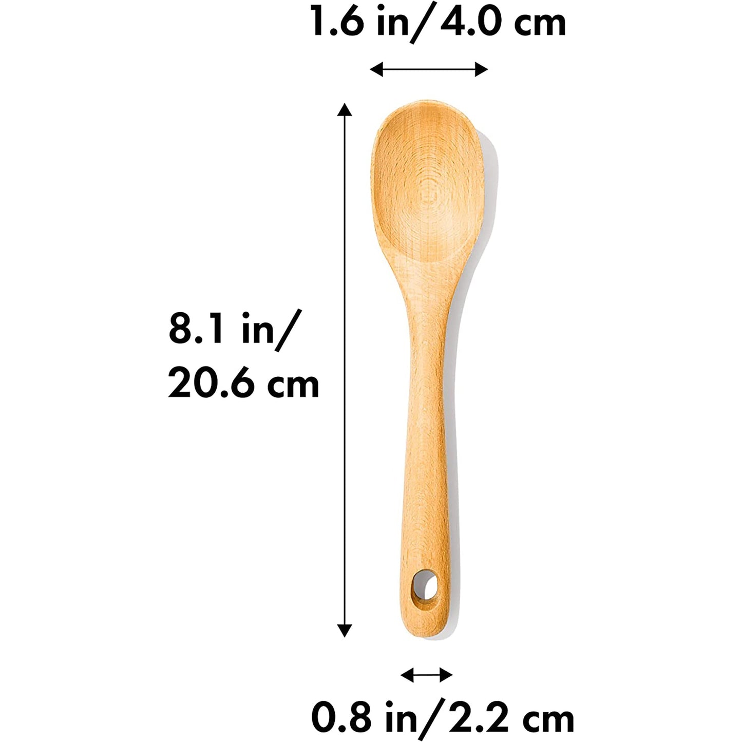 Solid Beechwood Wooden Kitchen Spoon - Brown