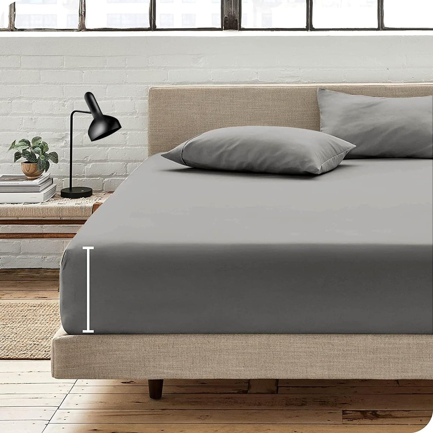 Soft Comfort Breathable Extra Deep Pocket Bed Sheet Set - Grey
