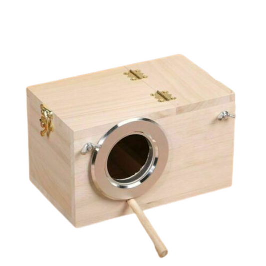 Parrot Breeding Wooden Nest Box Small Bird Budgie House Cage Home