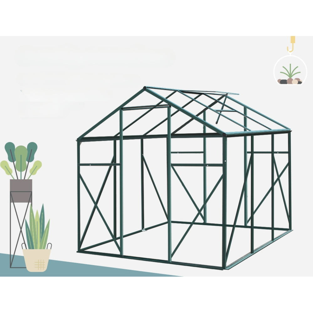 Greenhouse Aluminum Green House Garden Shed Polycarbonate 1.9x1.9M