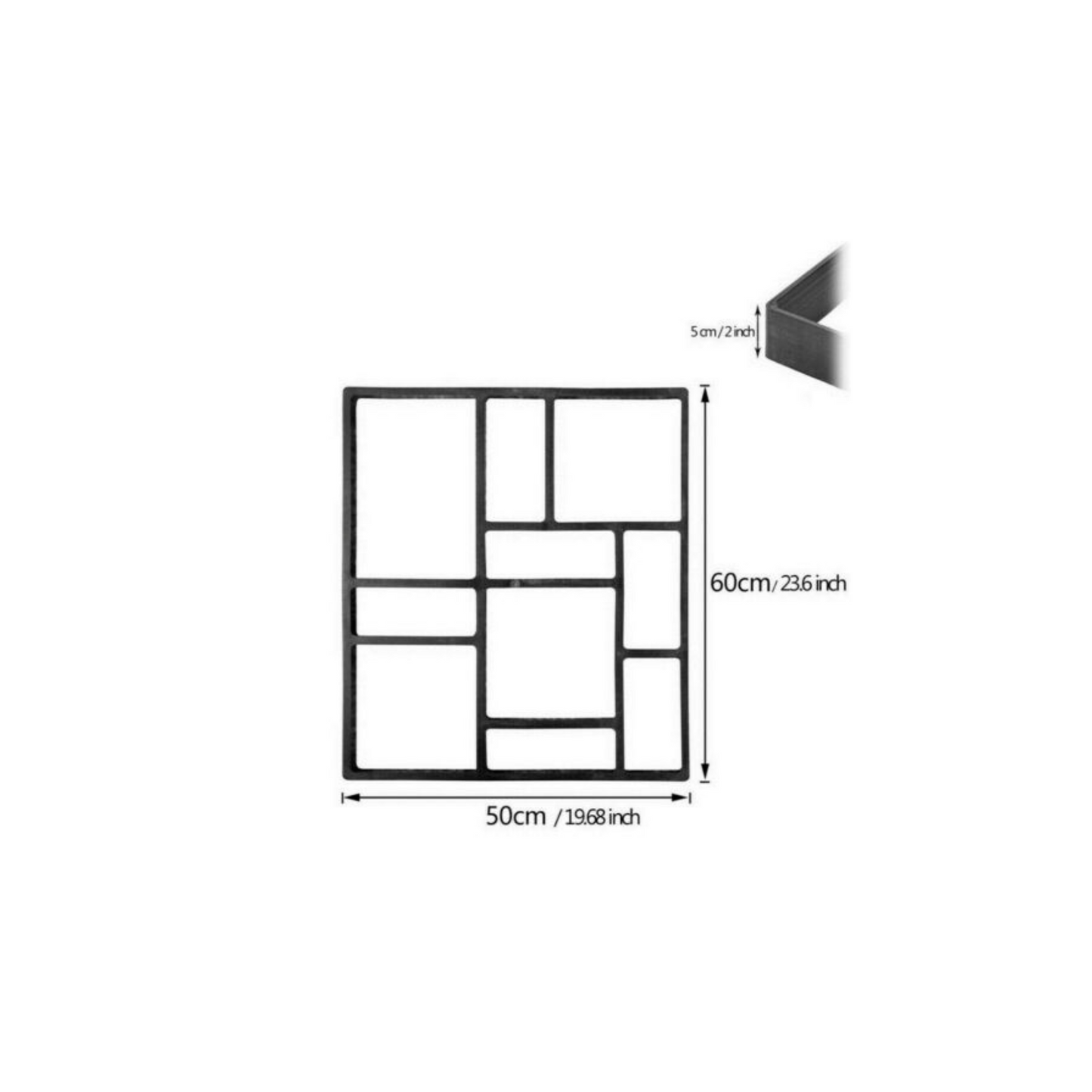 Concrete Paving Patio Mold Garden Path Maker Driveway Walk Road Stone Mould