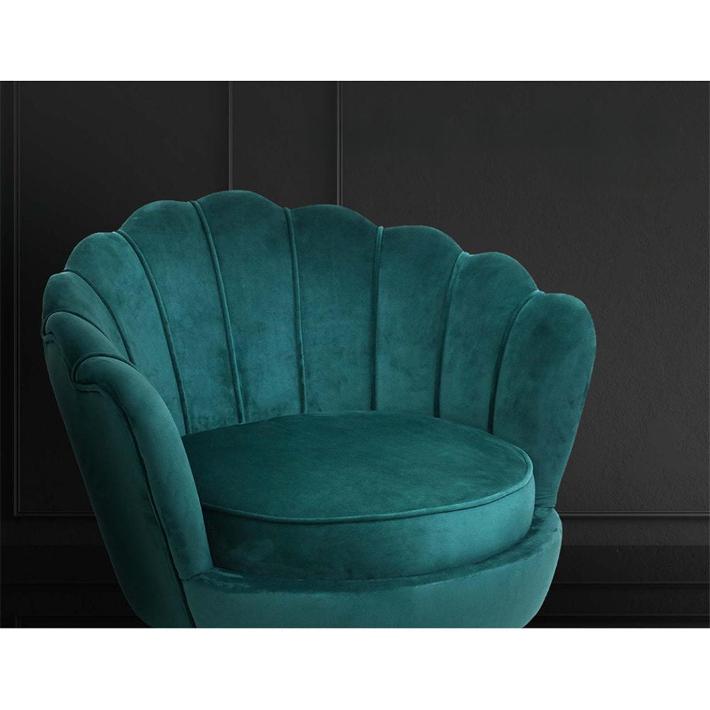 Armchair Lounge Chair Accent Armchairs Retro Lounge Accent Chair Single Sofa Velvet Shell Back Seat Green