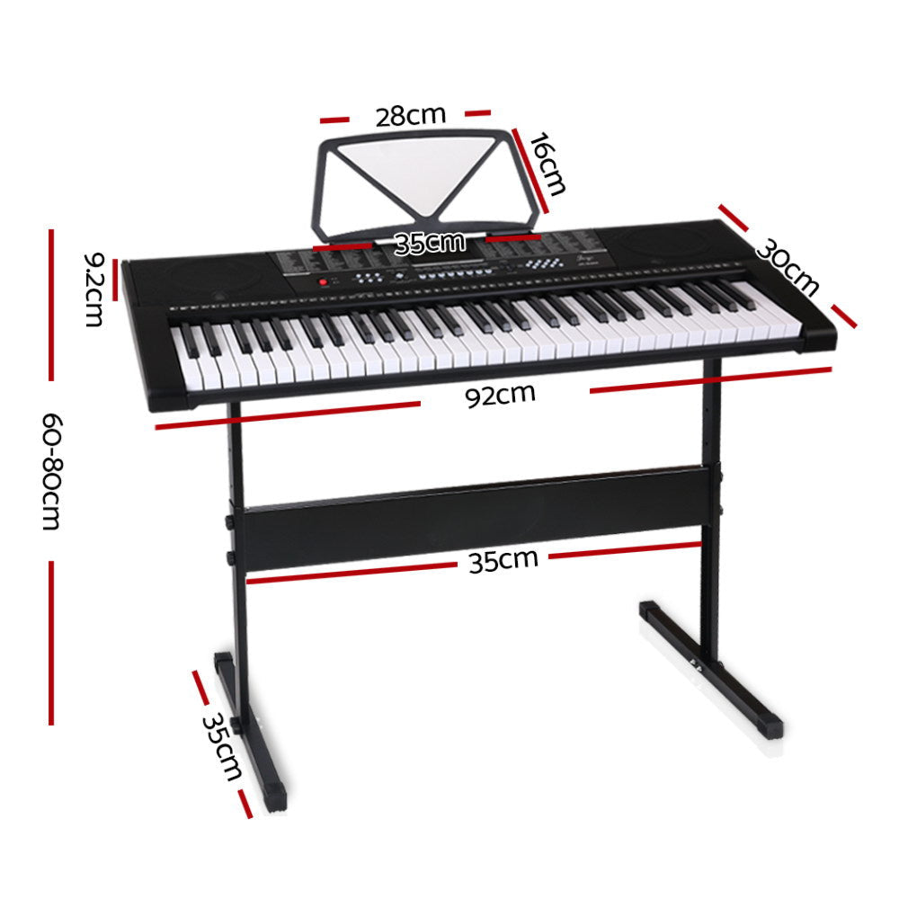 61 Keys Electronic Piano Keyboard LED Electric w/Holder Music Stand USB Port