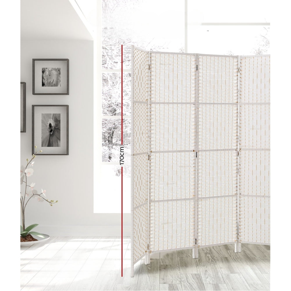 4 Panel Room Divider Screen Privacy Timber Foldable Dividers Stand White