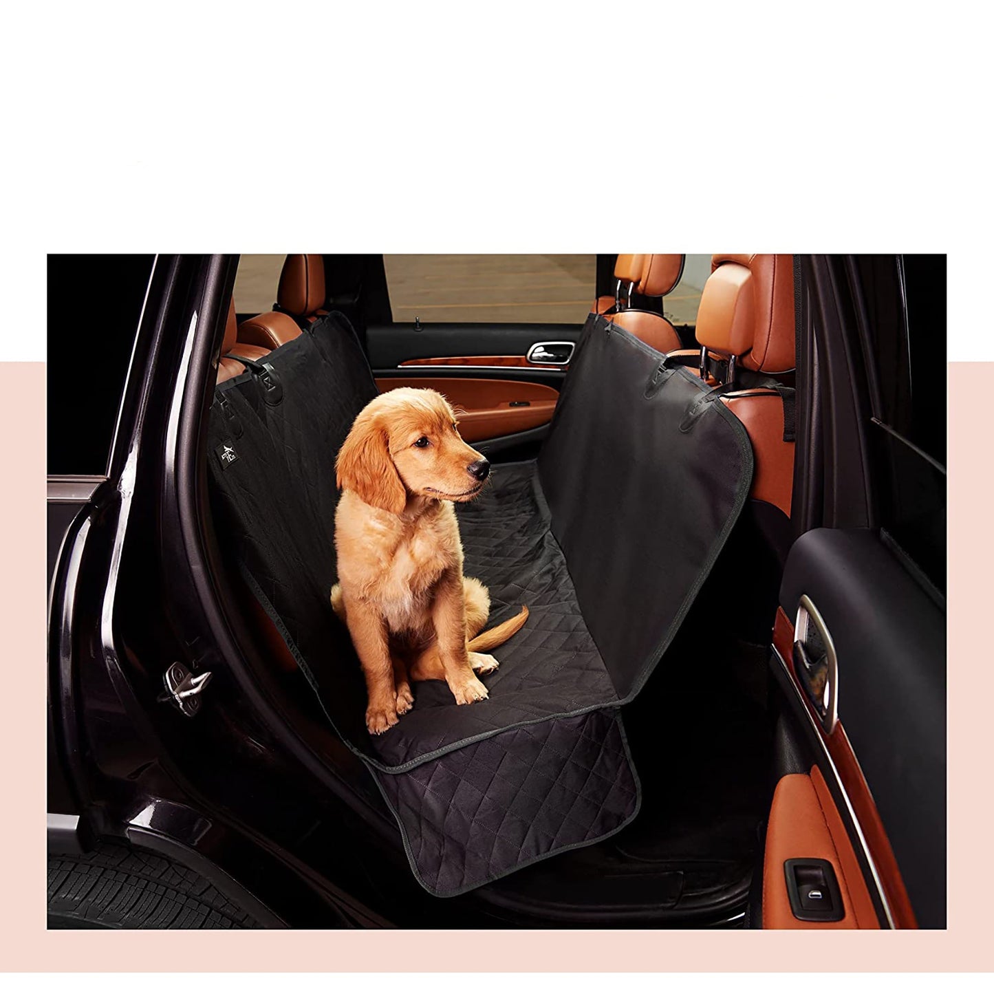 Durable Nonslip Hammock Dog Back Seat Cover Protector Scratchproof Pets Seat Covers for Cars Trucks SUVs - Black