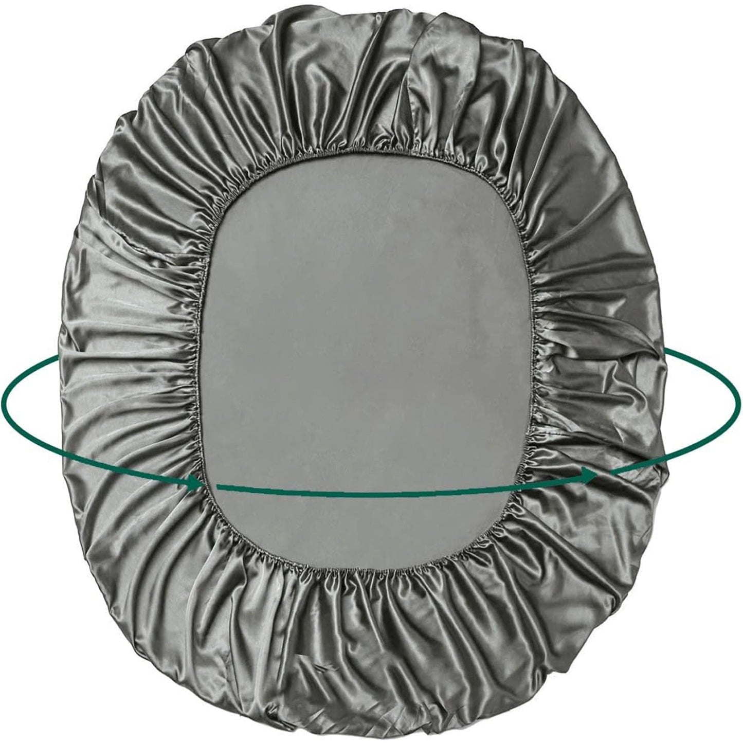 2000TC Microfibre Art Silk Satin Bedding Sheet Set - Grey