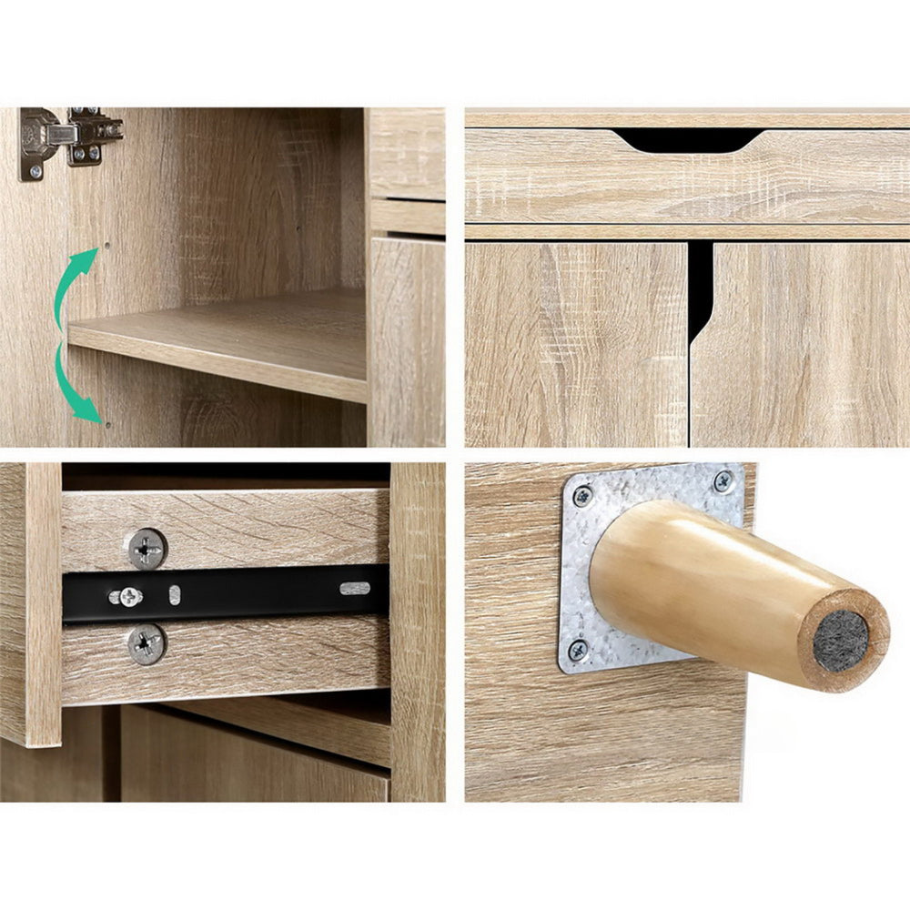 Shoe Cabinet Shoes Storage Rack 120cm Organiser Drawer Cupboard Wood