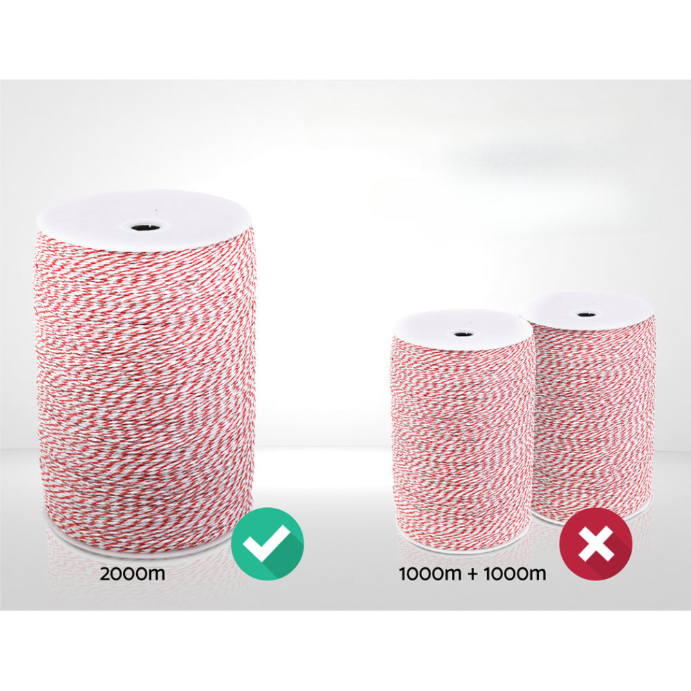 Polywire Roll Electric Fence Energiser Stainless Steel - 2000M