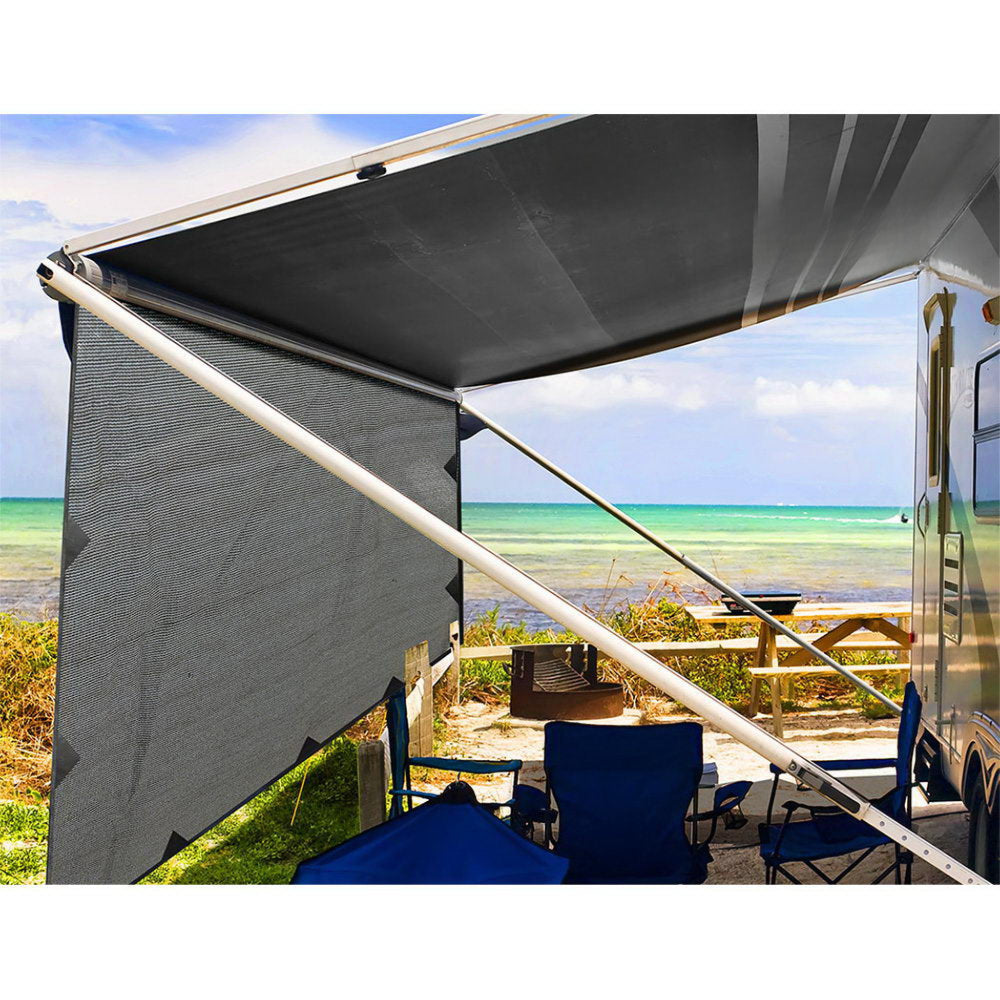 Caravan Privacy Screens Roll Out Awning End Wall Side Sun Shade - 3.4M