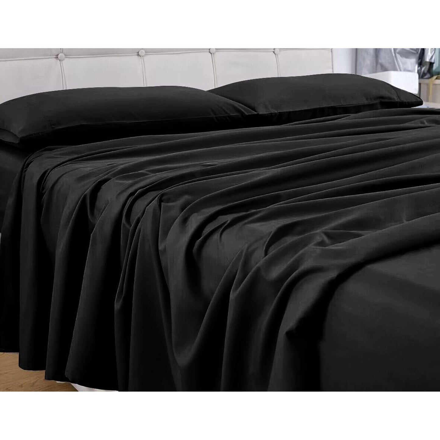 1000TC Luxurious Soft Microfibre Bed Sheet Set - Black