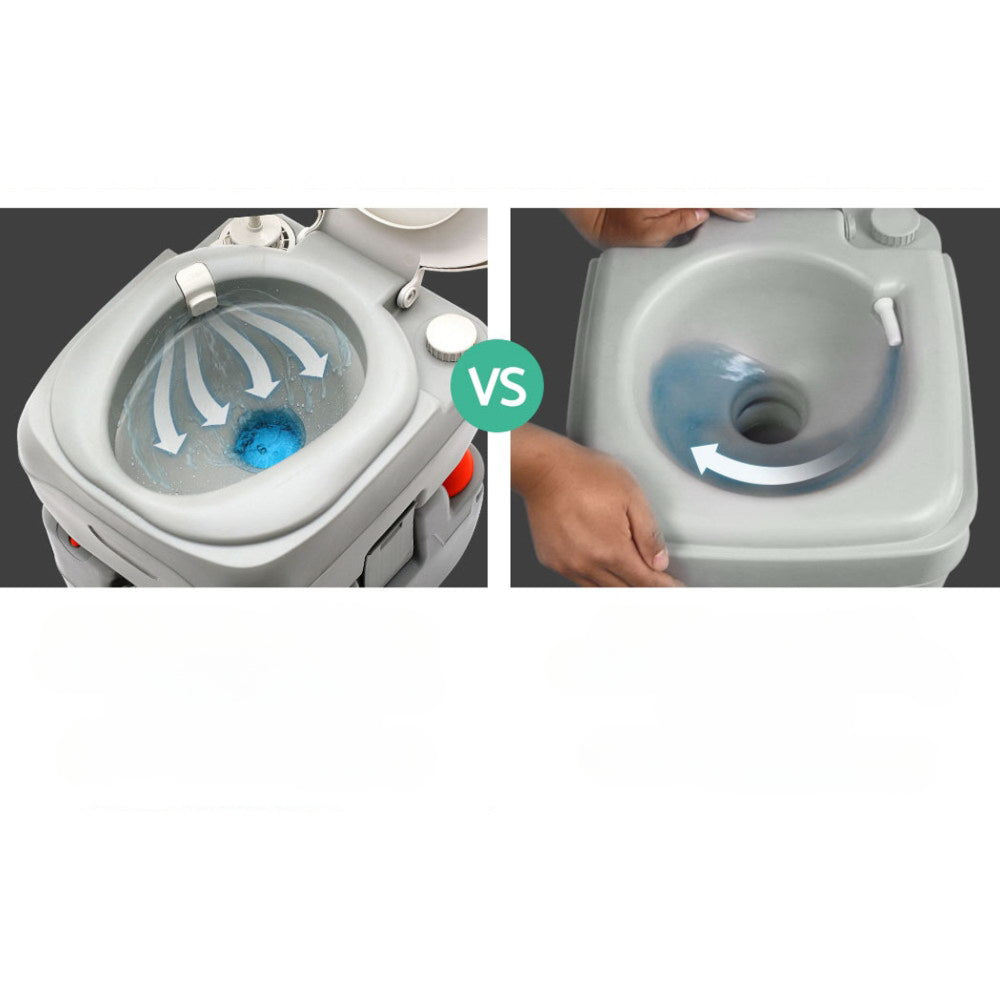 Camping Outdoor Portable Camp Toilet Grey - 22L