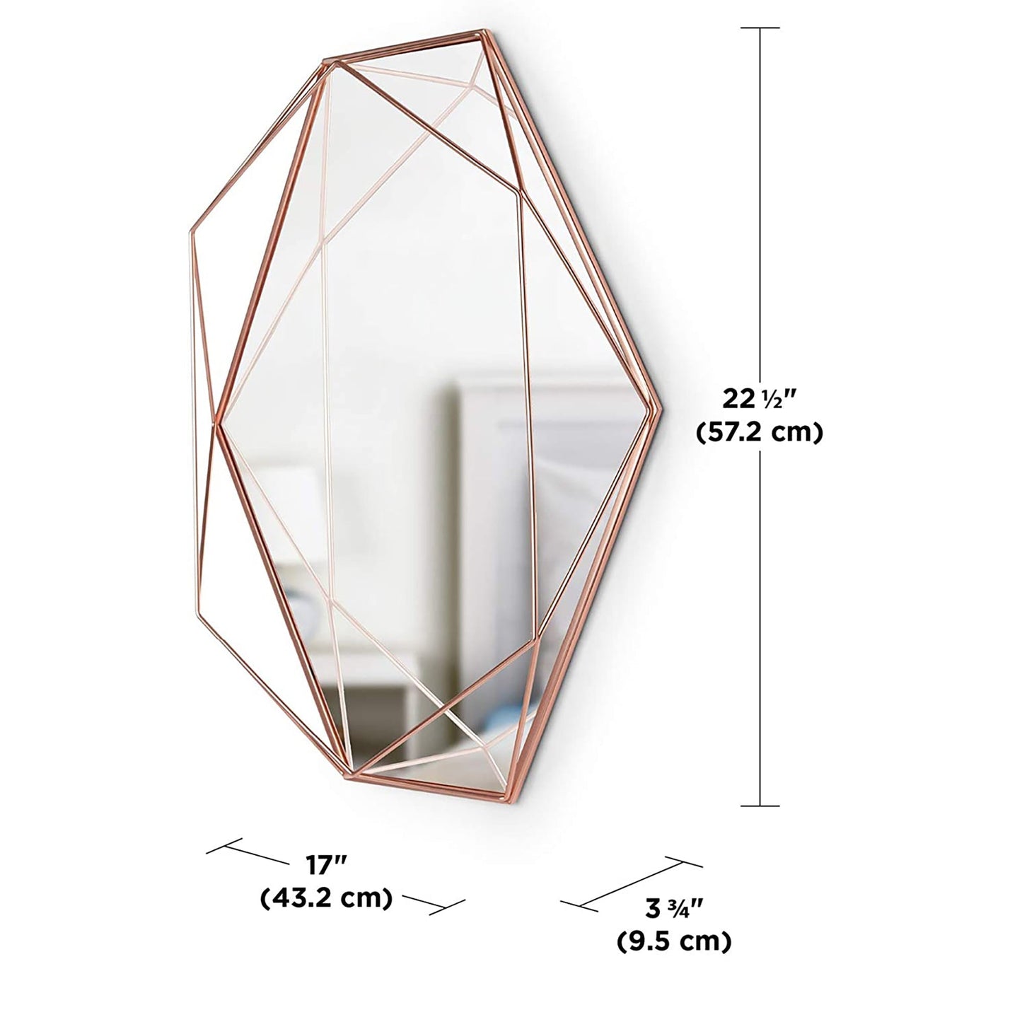 Modern Geometric Shaped Oval Wall Mirror Home Decor - Copper