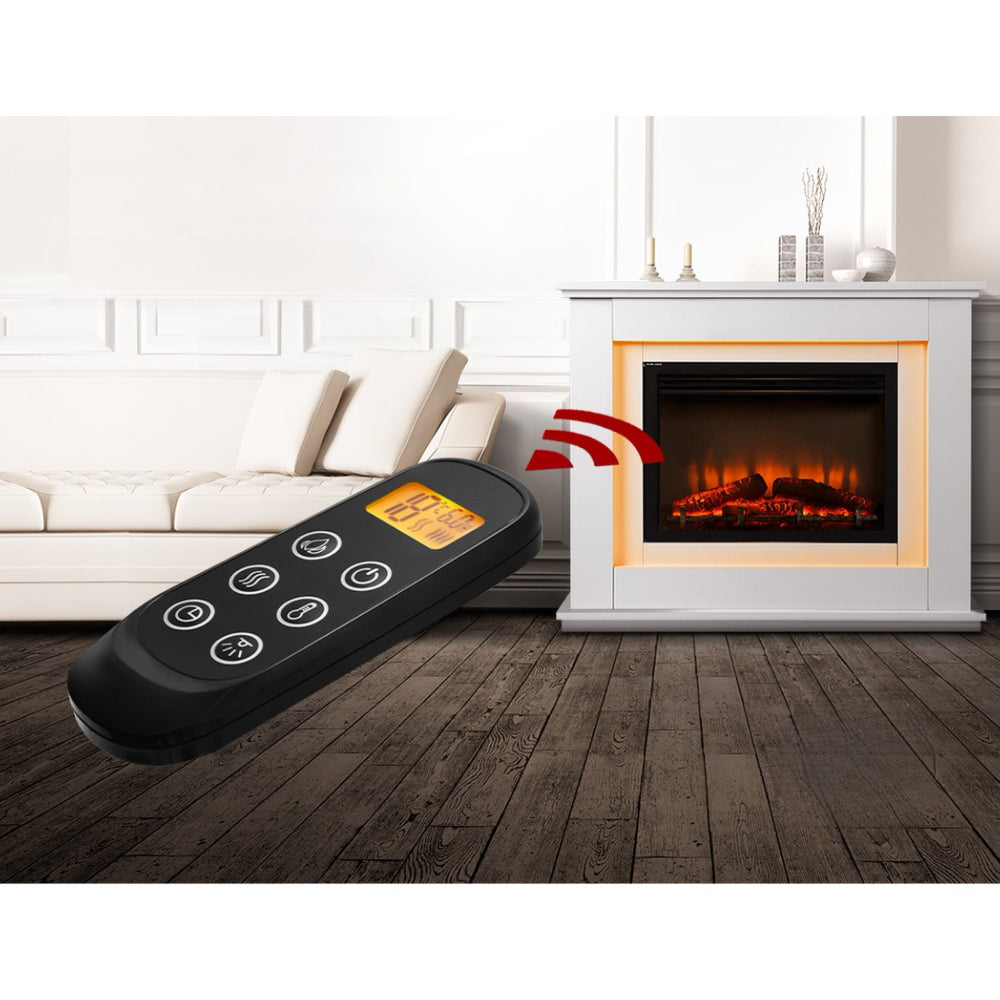 2000W Electric Fireplace Mantle Portable Fire Log Wood Heater 3D Flame Effect White