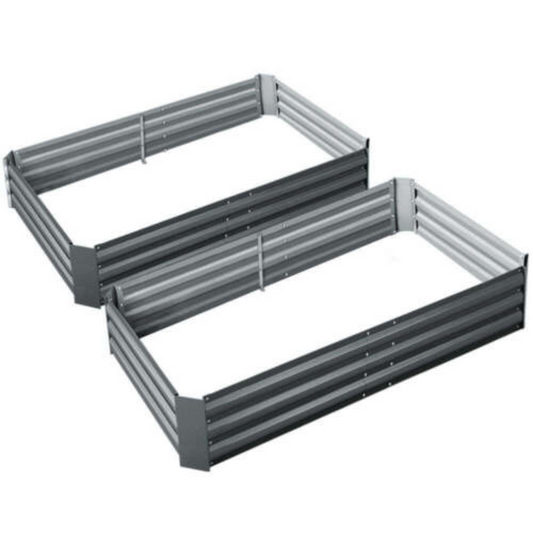 2pcs Galvanised Steel Raised Garden Beds 150x90x30cm Planter for Outdoor