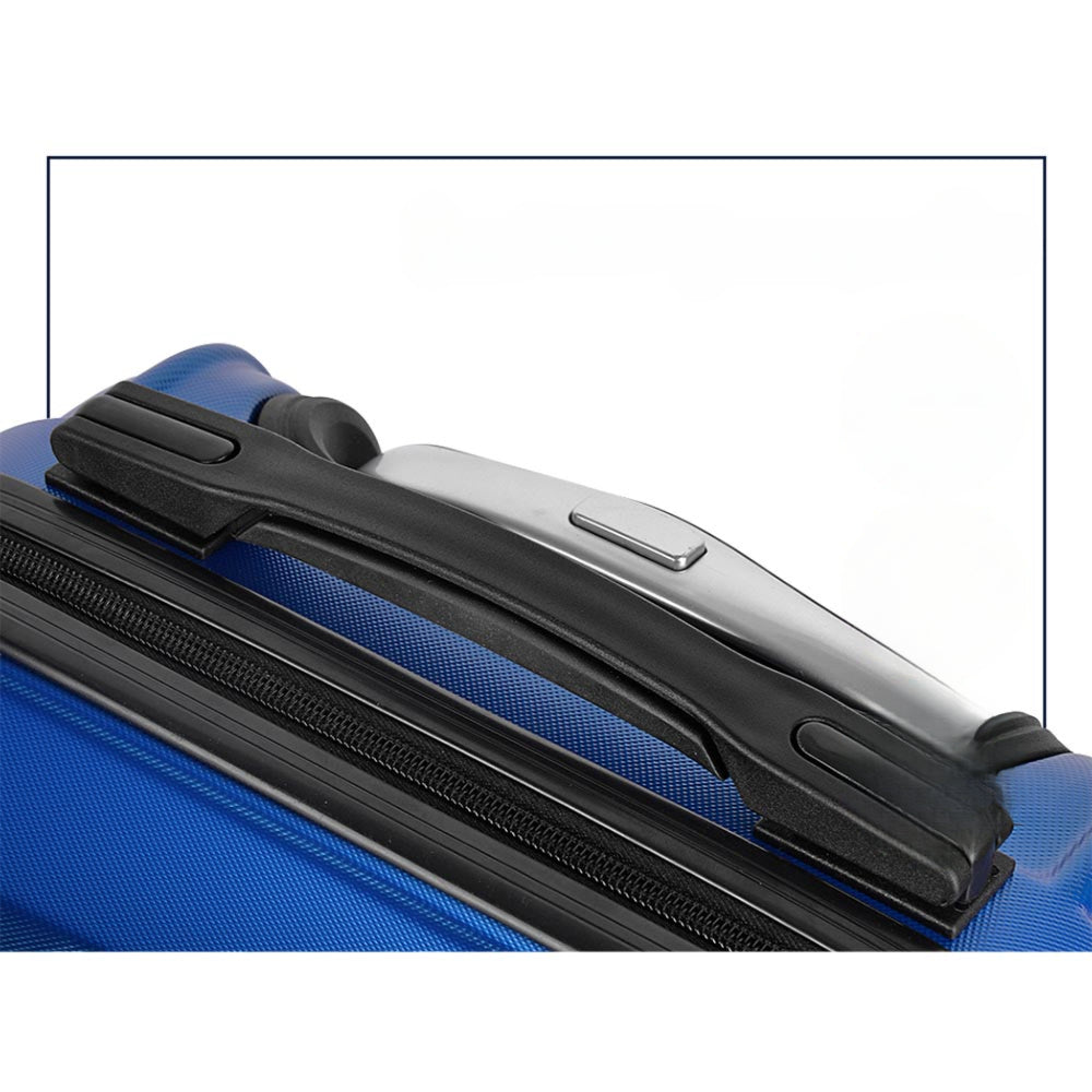 3pc Luggage Trolley Set Suitcase Travel TSA Hard Case Blue