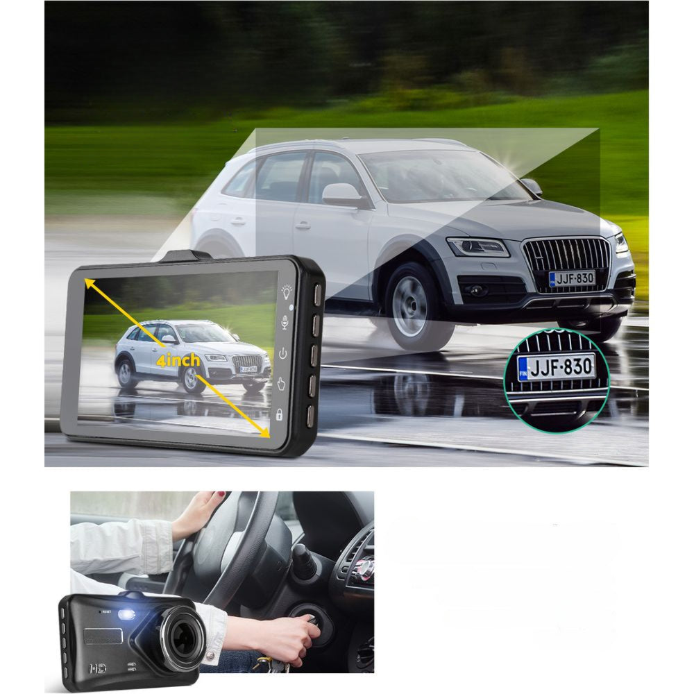 4 Inch Dual Camera Dash Camera - Black