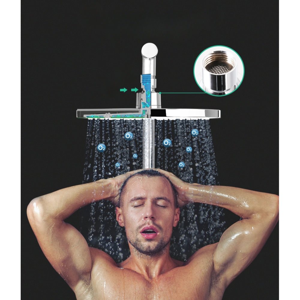 9'' Rain Shower Head Mixer Round Handheld High Pressure Wall Chrome
