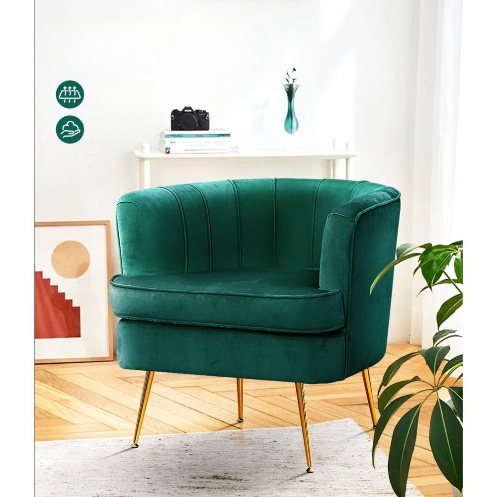 Armchair Lounge Accent Chair Armchairs Sofa Chairs Velvet Green Couch