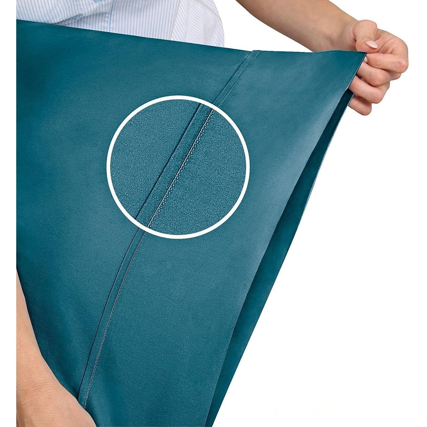 2000TC Ultra-Soft Luxury Deep Pocket Bedding Sheet Set - Biscay Blue