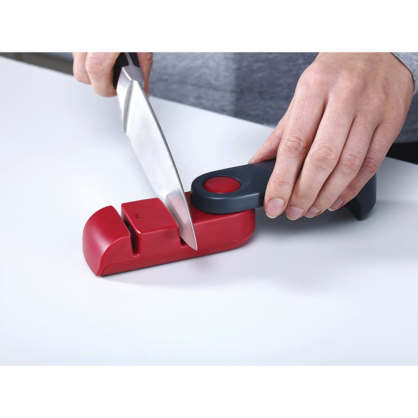 Stainless Steel Folding Knife Sharpener and Honer - Red
