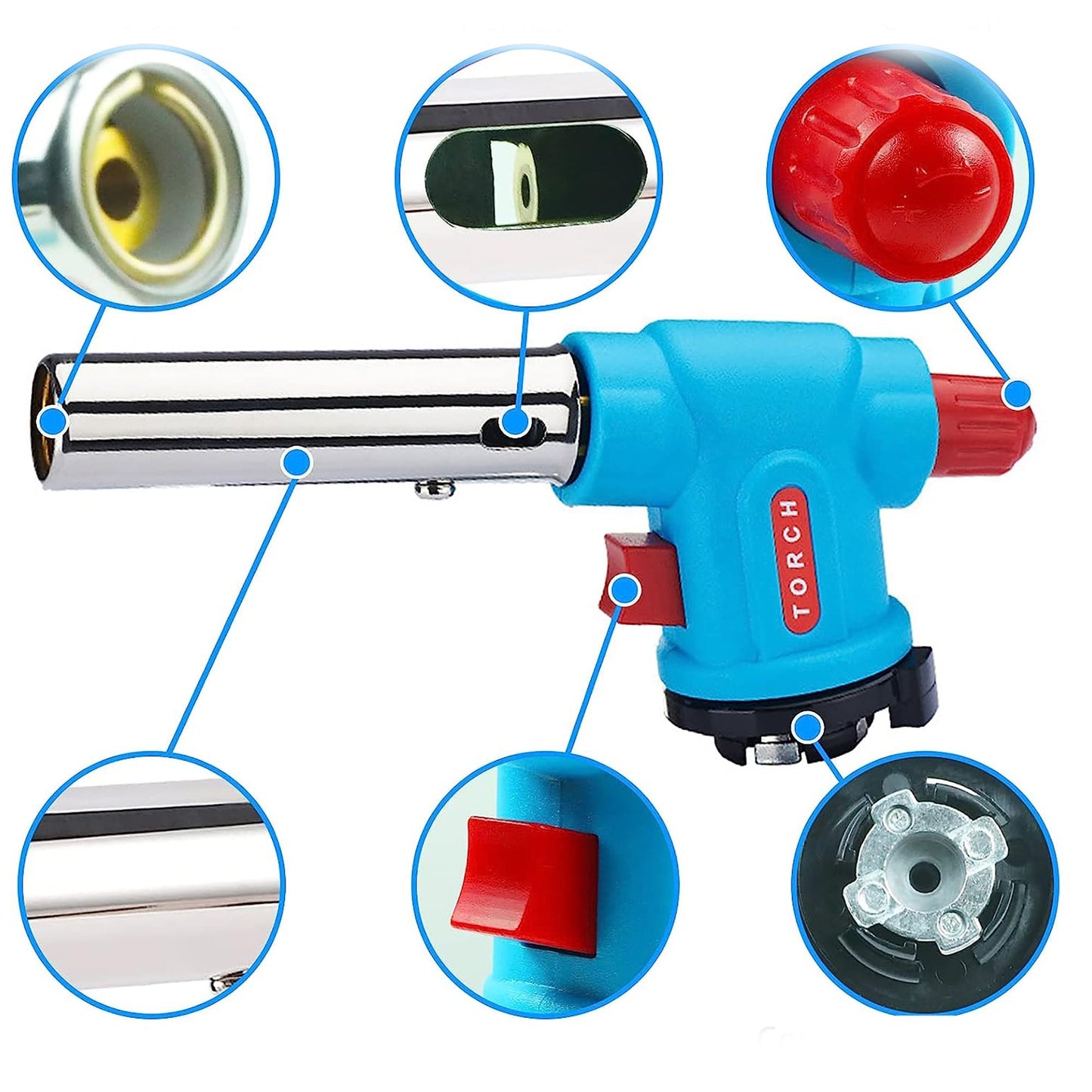 Multiple Use Butane Torch Kitchen Blow Lighter with Adjustable Flame