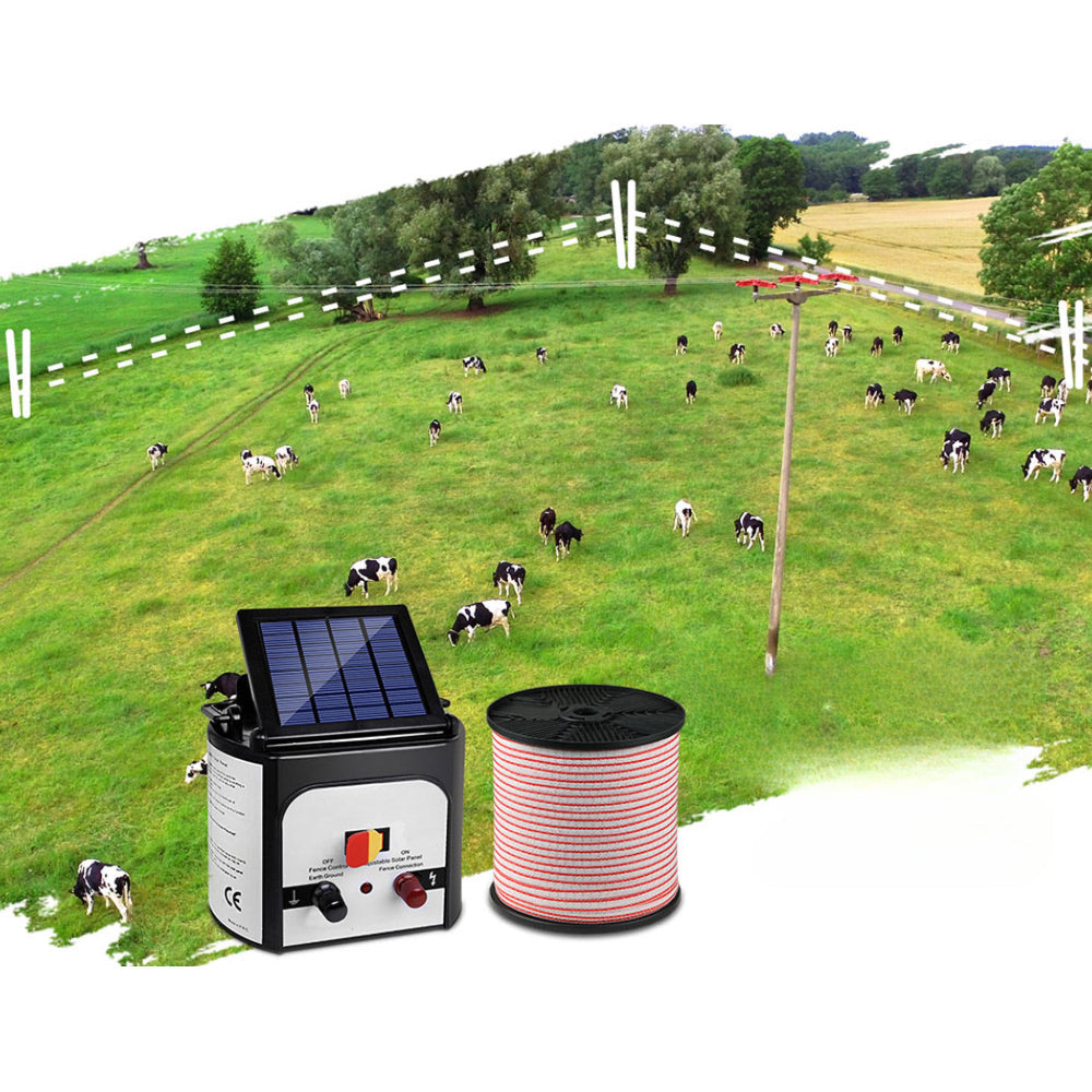 Solar Electric Fence Charger Tape 8km - 25pcs Insulators