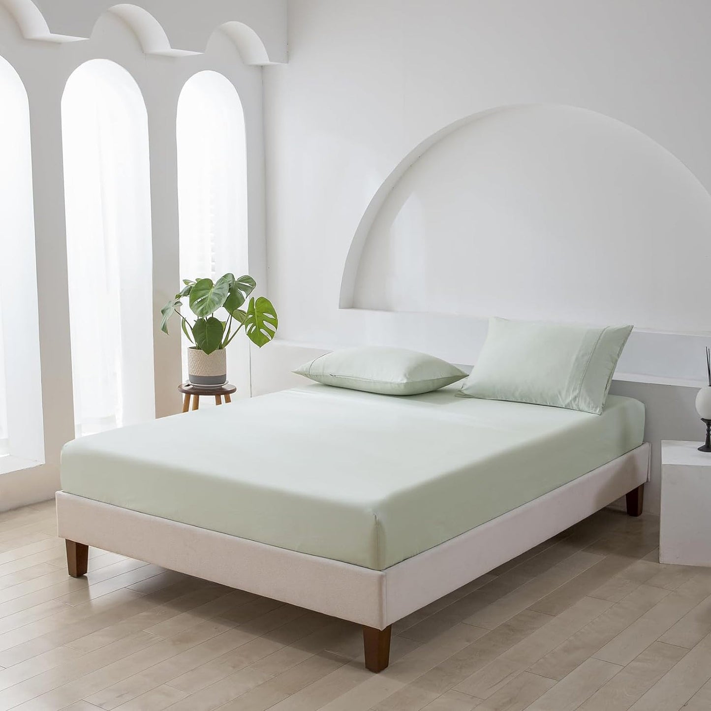 500TC Soft and Luxurious 100% Cool Breathable Cotton Bed Sateen Set - Sage