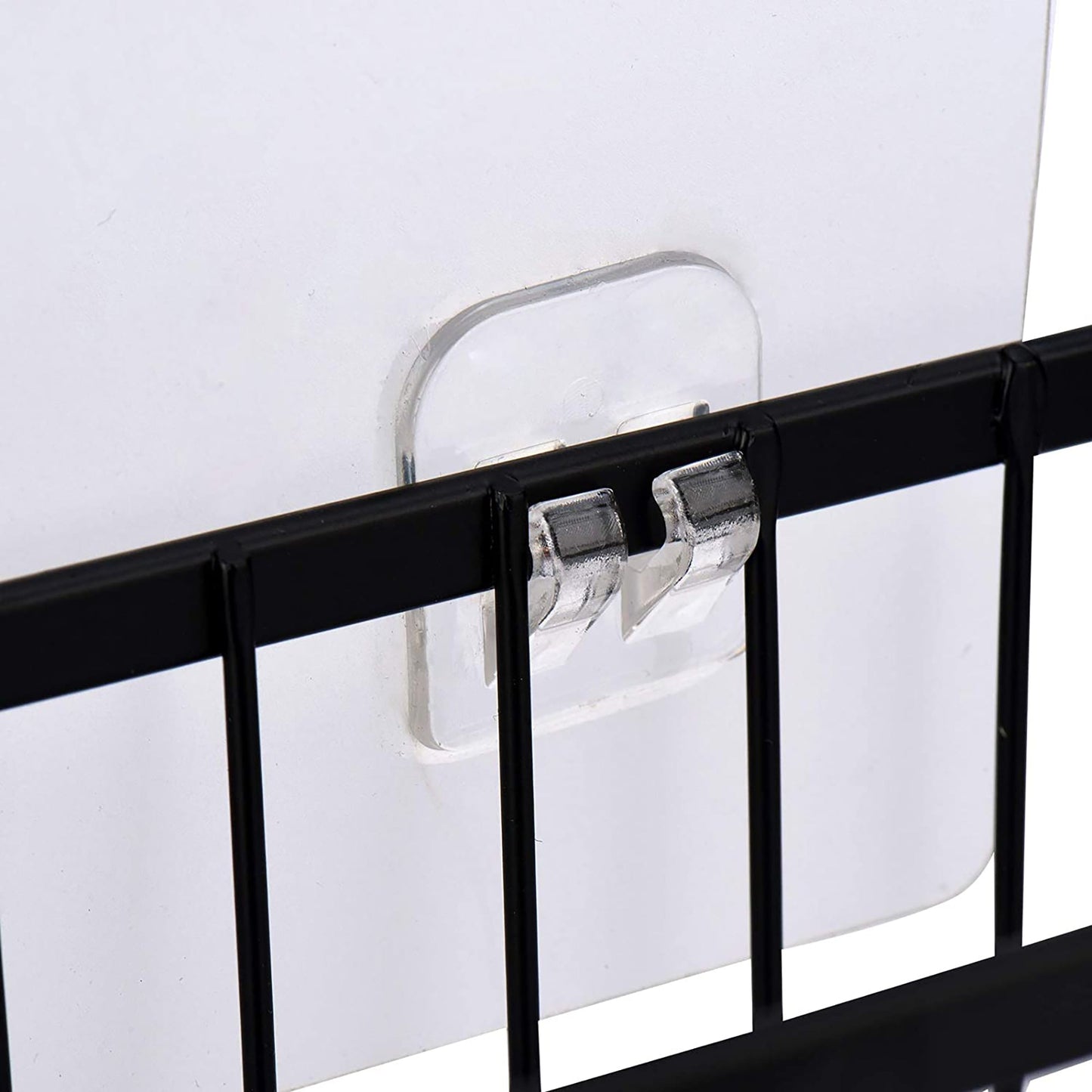 Wall Door Adhesive Kitchen Wrap Organizer Rack No Drilling - Black
