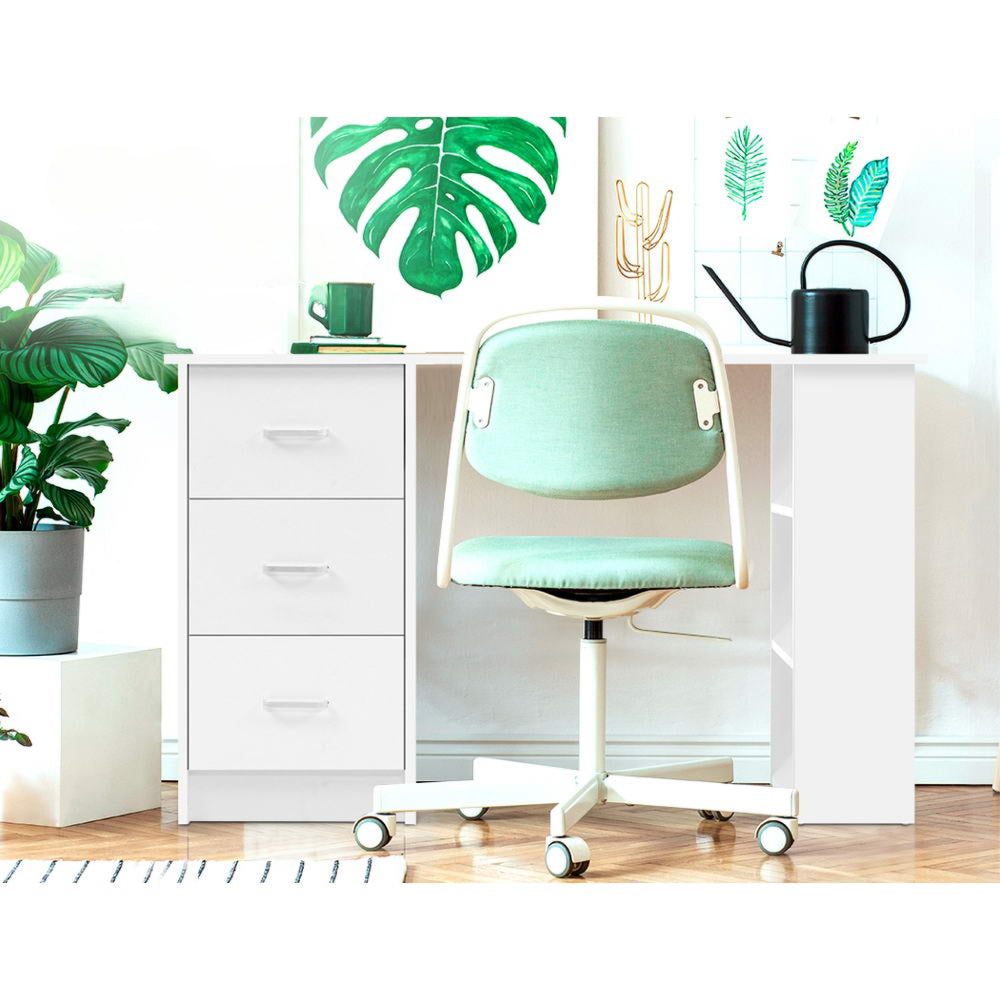 Office Computer Desk Student Study Table Workstation 3 Drawers Shelf 120cm
