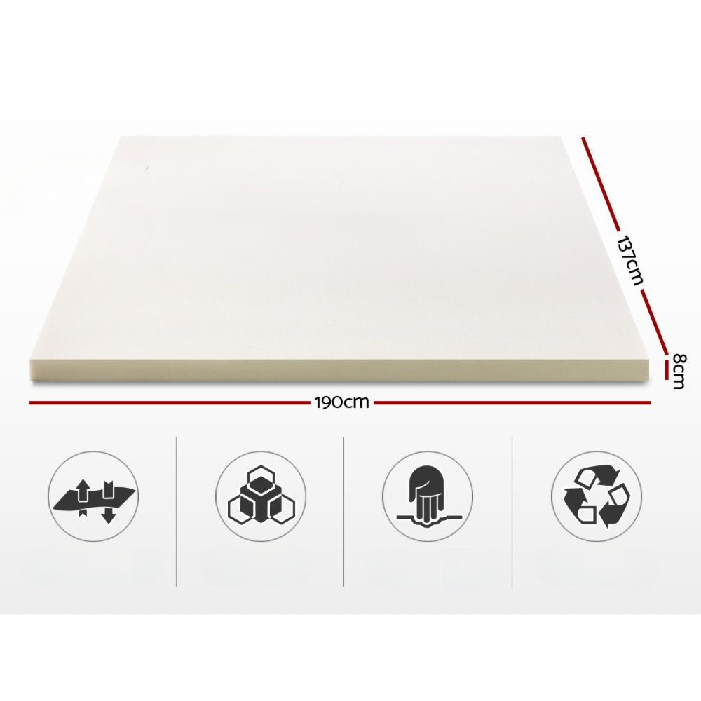 Bedding Memory Foam Mattress Topper with Cover - Single/Double/Queen/King