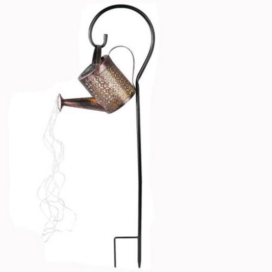 Solar LED Watering Can Fairy String Light Outdoor Garden Decor Waterfall Lamp