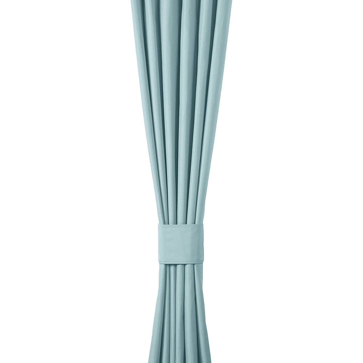 Room Darkening Blackout Window Curtains with Tie Backs Set 2 Panels - Seafoam Green