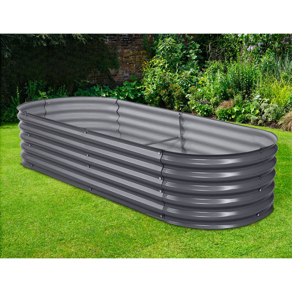 240X80X42CM Galvanised Raised Garden Bed Steel Instant Planter
