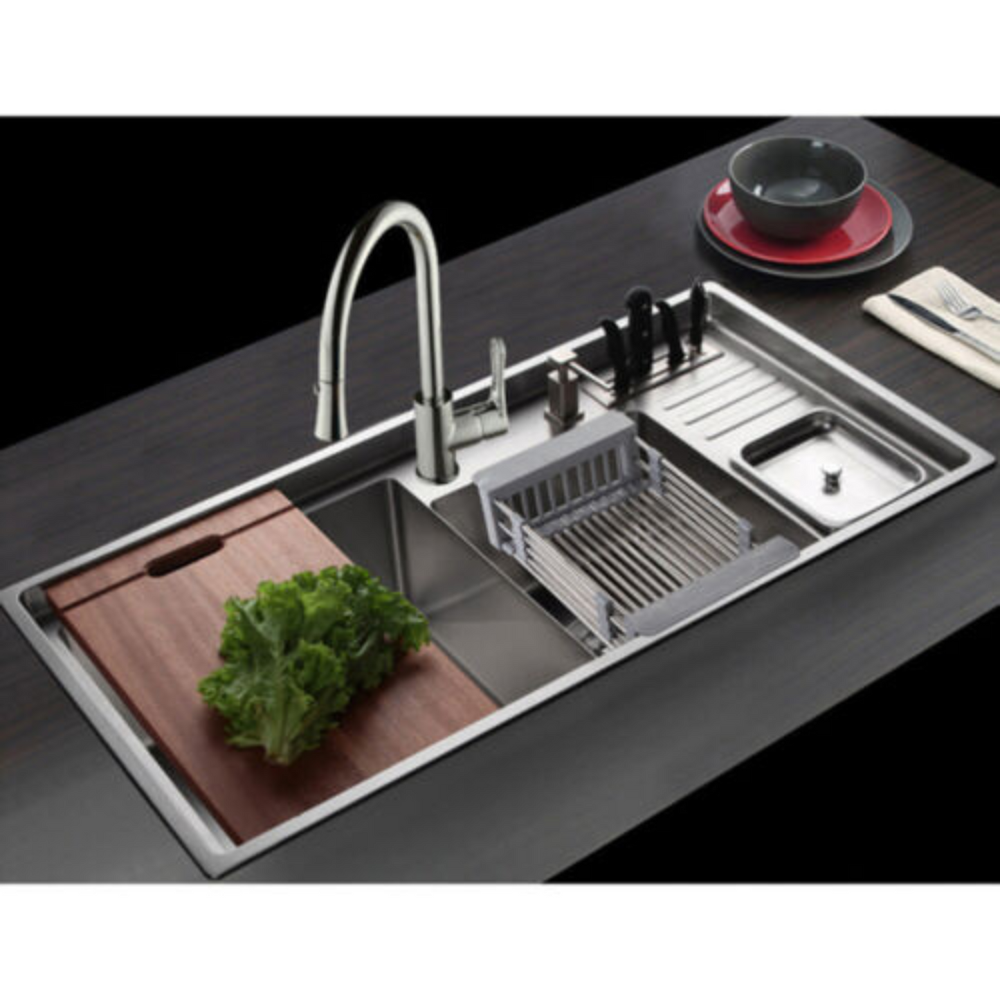 Stainless Steel Sink Storage Rack Kitchen Drain Basket Holder Strainer Organizer