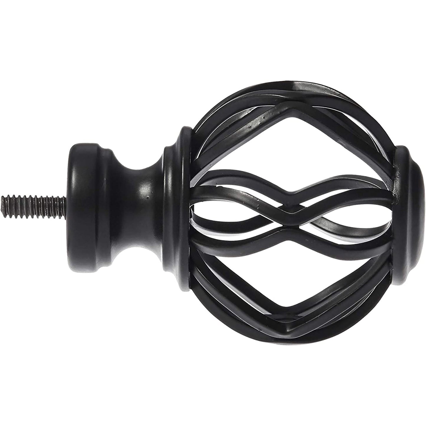 Decorative Lattice Cage Curtain Rod Finials Set of Two - Black